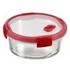 Ételtartó, kerek, üveg, 0,6 l, CURVER "Smart Cook", piros