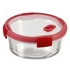 Ételtartó, kerek, üveg, 1,2 l, CURVER "Smart Cook", piros
