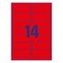 Etikett címke, 99,1 x38,1mm, visszaszedhető, neon 14 címke/ív, 25 ív/doboz, Avery piros