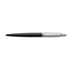 Golyóstoll, 0,7 mm, ezüst színű klip, bond street fekete tolltest, PARKER, "Royal Jotter", kék