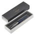 Golyóstoll, 0,7 mm, ezüst színű klip, royal kék tolltest, PARKER, "Royal Jotter", kék