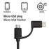 Hama 4 az 1-ben (USB, USB Type-C, micro USB + OTG) 1m fekete adatkábel