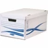Csapófedeles archiválókonténer, karton, nagy, FELLOWES "Bankers Box Basic", kék-fehér, 5db/cs
