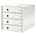 Irattároló, laminált karton,  4 fiókos, LEITZ "Click&Store", fehér