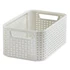 Rattan hatású kosár, 6l, törtfehér, CURVER "Style S"