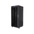 Lanberg FF01-6627-12BL 19" 27U SZÉL:600 MÉLY:600 MAG:1431 lapraszerelt üvegajtós fekete rack szekrény