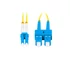 Lanberg FO-SULU-SD11-0050-YE duplex optikai patch kábel 2xSC/UPC + 2LC/UPC csatlakozóval, duplex 9/125 LSZH, 5m