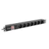 Lanberg PDU-07F-0200-BK 2m vezetékkel 19"/1U 7xShucko aljzat Uni-schuko csatlakozóvéggel fekete elosztósor kapcsolóval