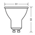 Osram Value PAR16 műanyag ház/5W/350lm/2700K/GU10/230V/36fok/70lm/W LED spot izzó