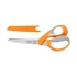Olló, általános, 21 cm, FISKARS "RazorEdge Softgrip", narancssárga