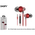 Snopy Fülhallgató - SN-J19 (mikrofon, 3.5mm TRRS jack, 1.2m kábel, piros)