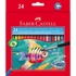 Akvarell ceruza készlet, hatszögletű, ecsettel, FABER-CASTELL, 24 különböző szín