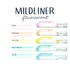 Szövegkiemelő készlet, 1,0/3,5 mm, kétvégű, ZEBRA "Mildliner Fluorescent", 5 szín