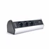 TOO DPS-114-3S IP20,3x 2P+F,2x USB-A,RJ45,HDMI,színes csomagolás,ezüst asztalra rögzíthető elosztó