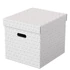 Tárolódoboz, kocka alakú, ESSELTE "Home", fehér, 3db/cs