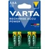 Tölthető elem, AAA mikro, 4x1000 mAh, előtöltött, VARTA "Power"