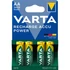 Tölthető elem, AA ceruza, 4x2600 mAh, előtöltött, VARTA "Power"