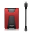 ADATA AHD650 2,5" 2TB USB3.1 ütésálló piros külső winchester