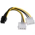 Akyga AK-CA-13 15cm 2x MOLEX anya - 6-tűs PCI Express apa kábel