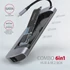 Axagon HMC-6M2 SUPERSPEED USB-C COMBO ezüstfekete 6IN1 HUB