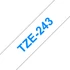 Feliratozógép szalag, 18 mm x 8 m, BROTHER, "TZe-243" fehér-kék