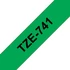 Feliratozógép szalag, 18 mm x 8 m, BROTHER, "TZe-741" zöld-fekete