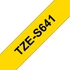 Feliratozógép szalag, erős tapadású, 18 mm x 8 m, BROTHER, "Professzionális TZe-S641" sárga-fekete