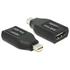 Delock 65552 fekete adapter mini displayport apa > HDMI anya