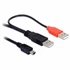 Delock kábel, 2db USB-A 2.0 apa - USB mini 5 tűs