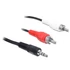 Delock 84212 DC jack 3.5 mm apa > 2 x RCA apa 5 m audio kábel