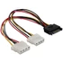 Delock 65159 15 tűs SATA (apa) – 2 db 4 tűs Molex (anya) 20 cm hálózati kábel