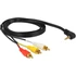 Delock 84504 sztereó jack 3.5 mm 4 pin apa forgatott > 3 x RCA apa 1,5 m kábel