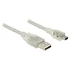 Delock 83904 USB-A 2.0 apa > USB 2.0 Mini-B apa 0,5m áttetsző kábel