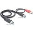 DeLock Cable USB 3.0 type A male + USB type A male > USB 3.0 type A male Black