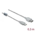 DeLock Extension cable USB 2.0 Type-A male > USB 2.0 Type-A female 0,3m Transparent