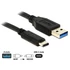 Delock 83869 USB 10 Gbps (USB 3.1 Gen 2) A típusú csatlakozódugó > USB Type-C 0,5m fekete kábel