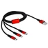 DeLock USB Charging Cable 3 in 1 for Lightning / microUSB / USB Type-C 1m Black