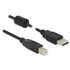 Delock 84895 USB 2.0-A > USB-B apa/apa 1m fekete kábel