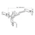 Digitus DA-90363 Universal Triple Monitor Table Mount With Gas Spring And Clamp Mount Silver