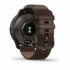 Garmin Venu 2 Plus Slate Stainless Steel Bezel With Slate Case And Brown Leather Band