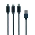 Gembird USB charging combo 3-in-1 cable, black, 1m