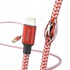 Hama 201554 FIC E3 Lightning "Reflective" 1,5m, piros adatkábel