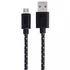 Hama micro USB - USB A 1m fekete szövet adatkábel