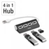 Hama 200119 fekete FIC USB 2.0 HUB, 1:4 BUSPOW.