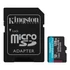 Kingston 128GB SD micro Canvas Go! Plus (SDXC Class 10 UHS-I U3) (SDCG3/128GB) memória kártya adapterrel