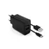 FIXED Set mains charger with 2xUSB output and USB/USB-C cable, 1 meter, 15W Smart Rapid Charge Fekete