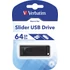 Pendrive, 64GB, USB 2.0, VERBATIM "Slider", fekete